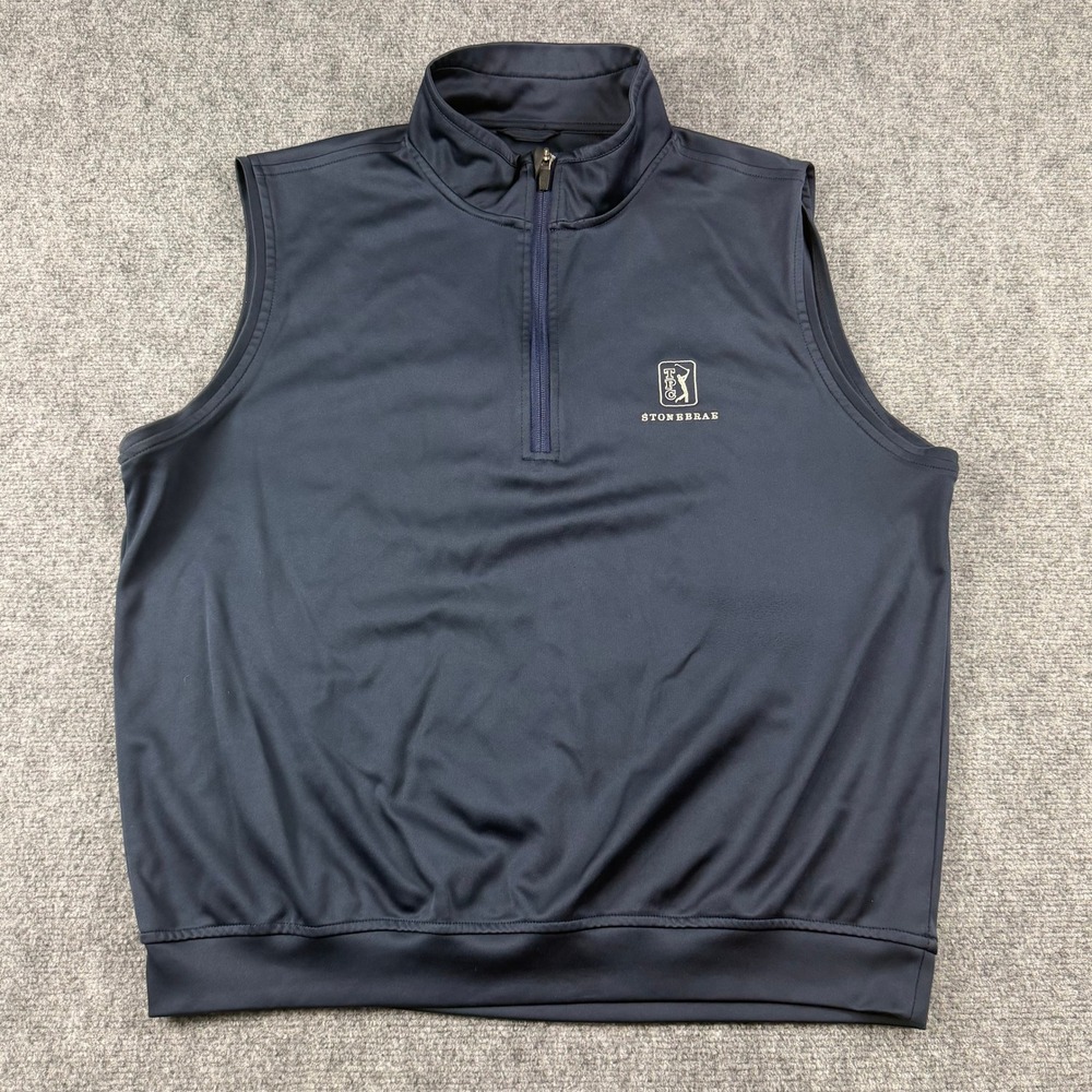Zero Restriction Golf Vest Mens Large Navy TPC Stonebrae 1/4 Zip Tour Series